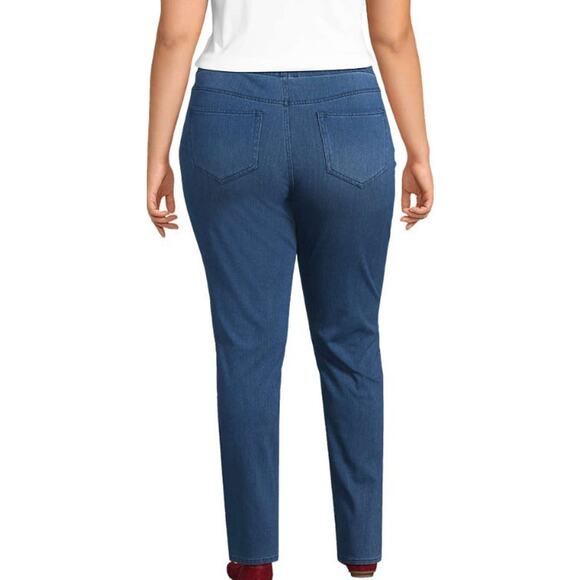 Lands End Jeans Pull On Starfish Medium Blue Plus Sz 2X (20W-22W) - Picture 3 of 14